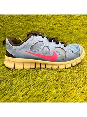 Nike Free 5.0 Girls Size 12C Blue Pink Black Running Athletic Shoes Sneakers